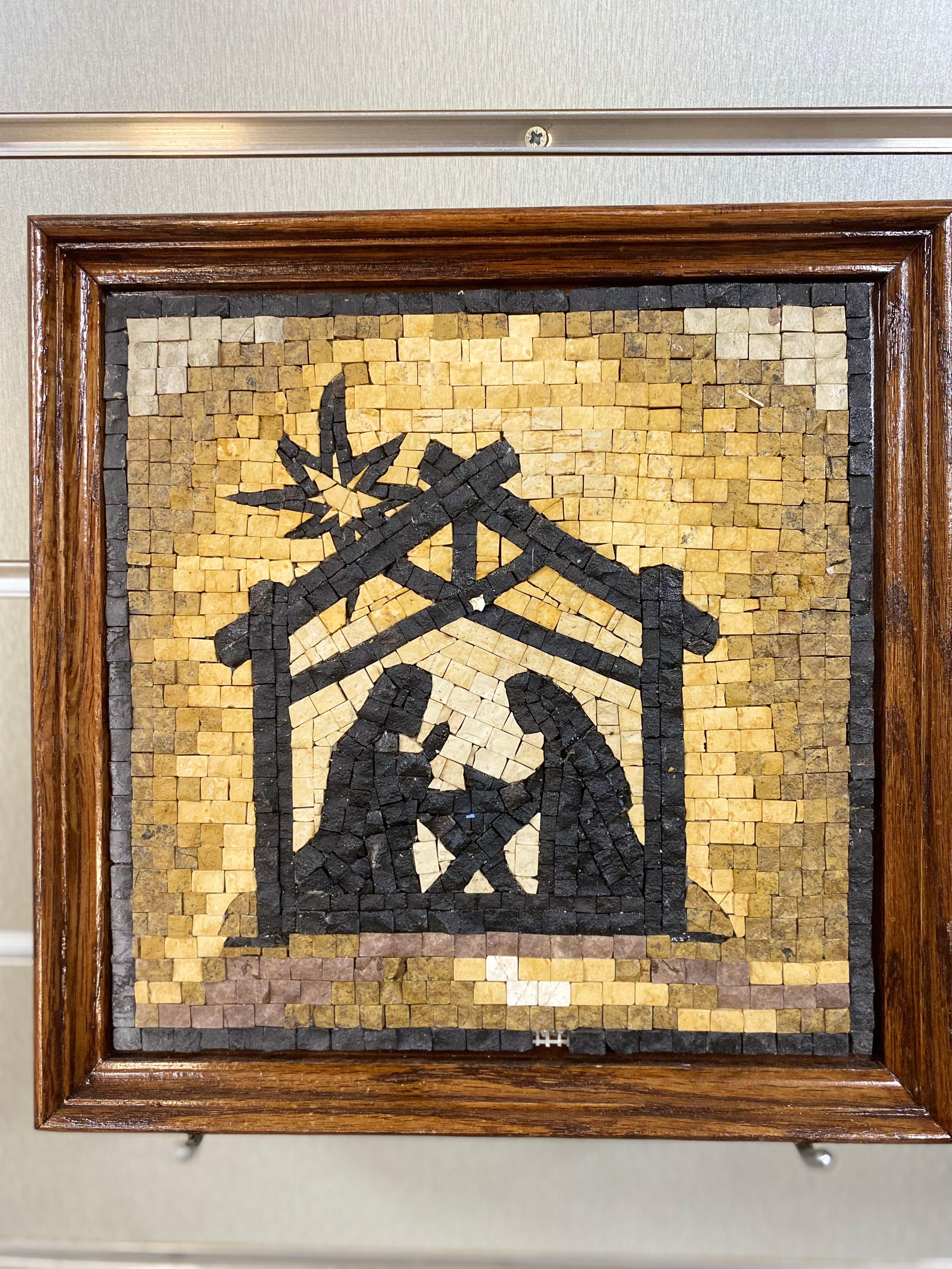 Handmade Nativity Scene Mosaic (20x20cm)