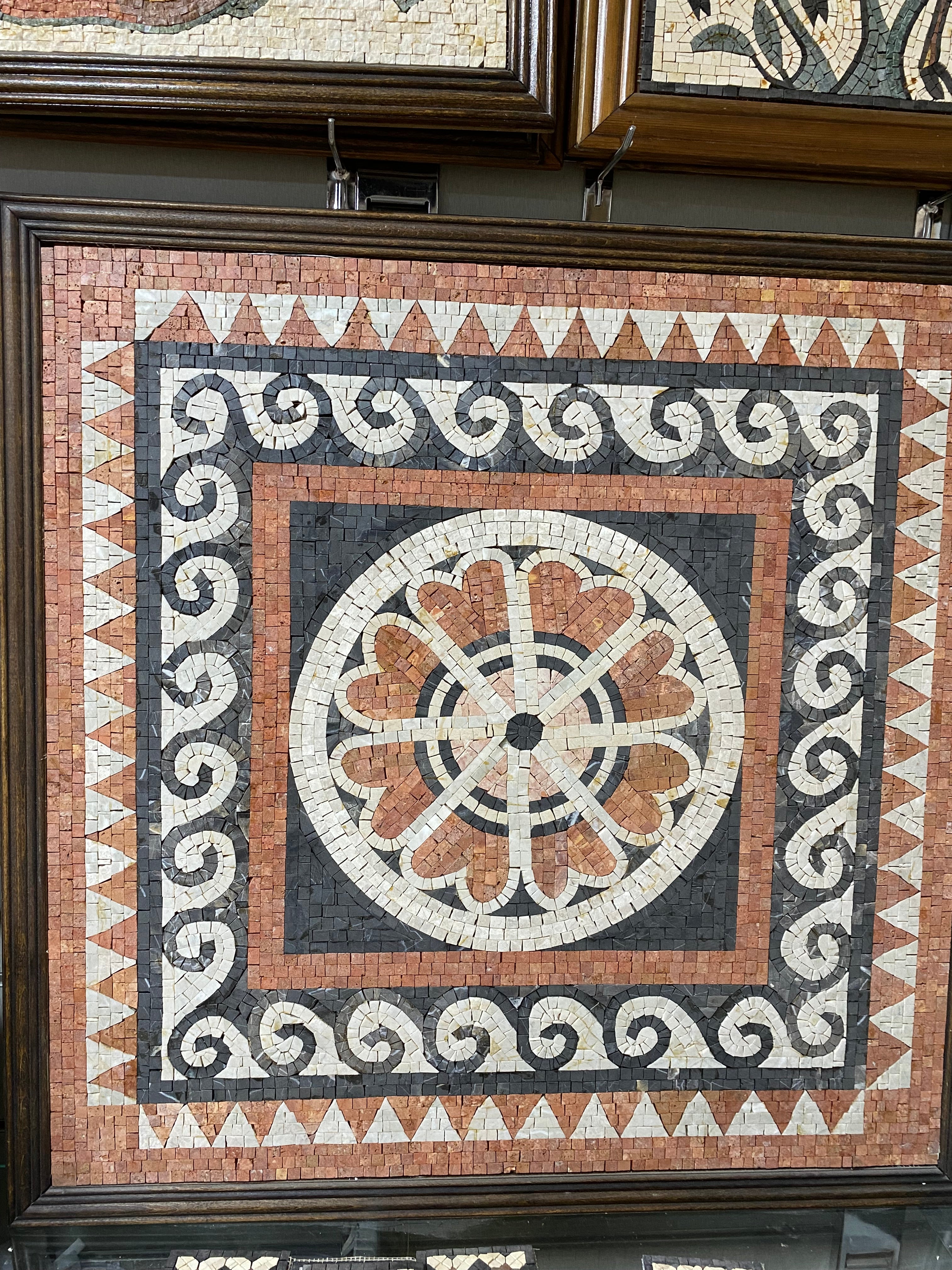 Masada Mosaic – Geometric Floral Pattern (90 × 90 cm)