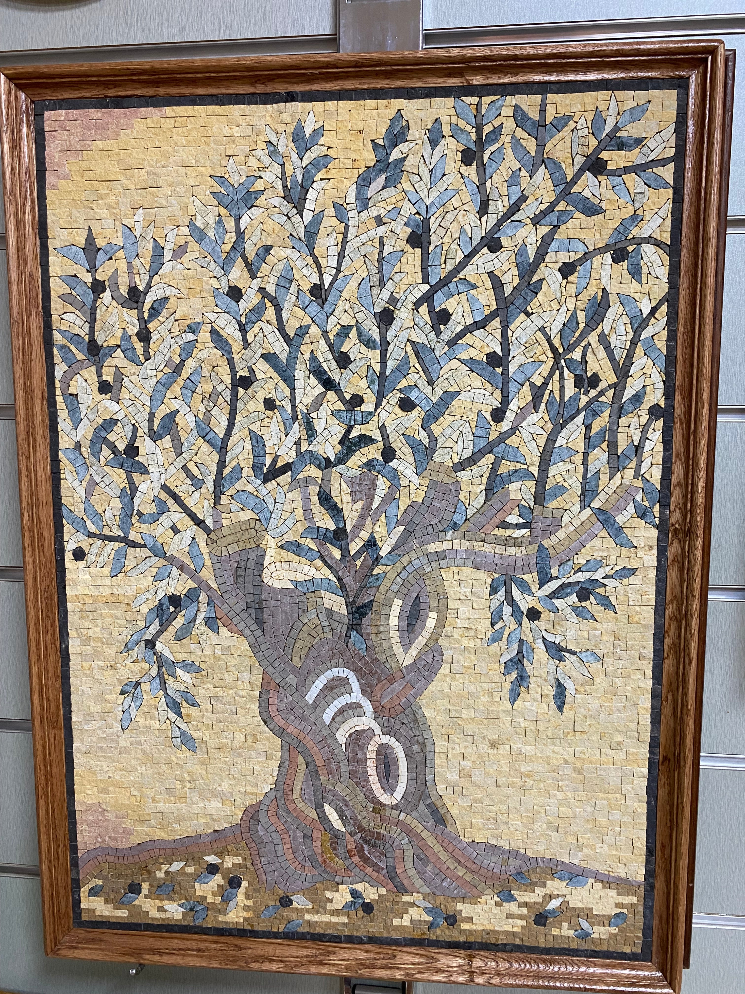 Olive Tree Mosaic – Garden of Gethsemane (50 × 70 cm)