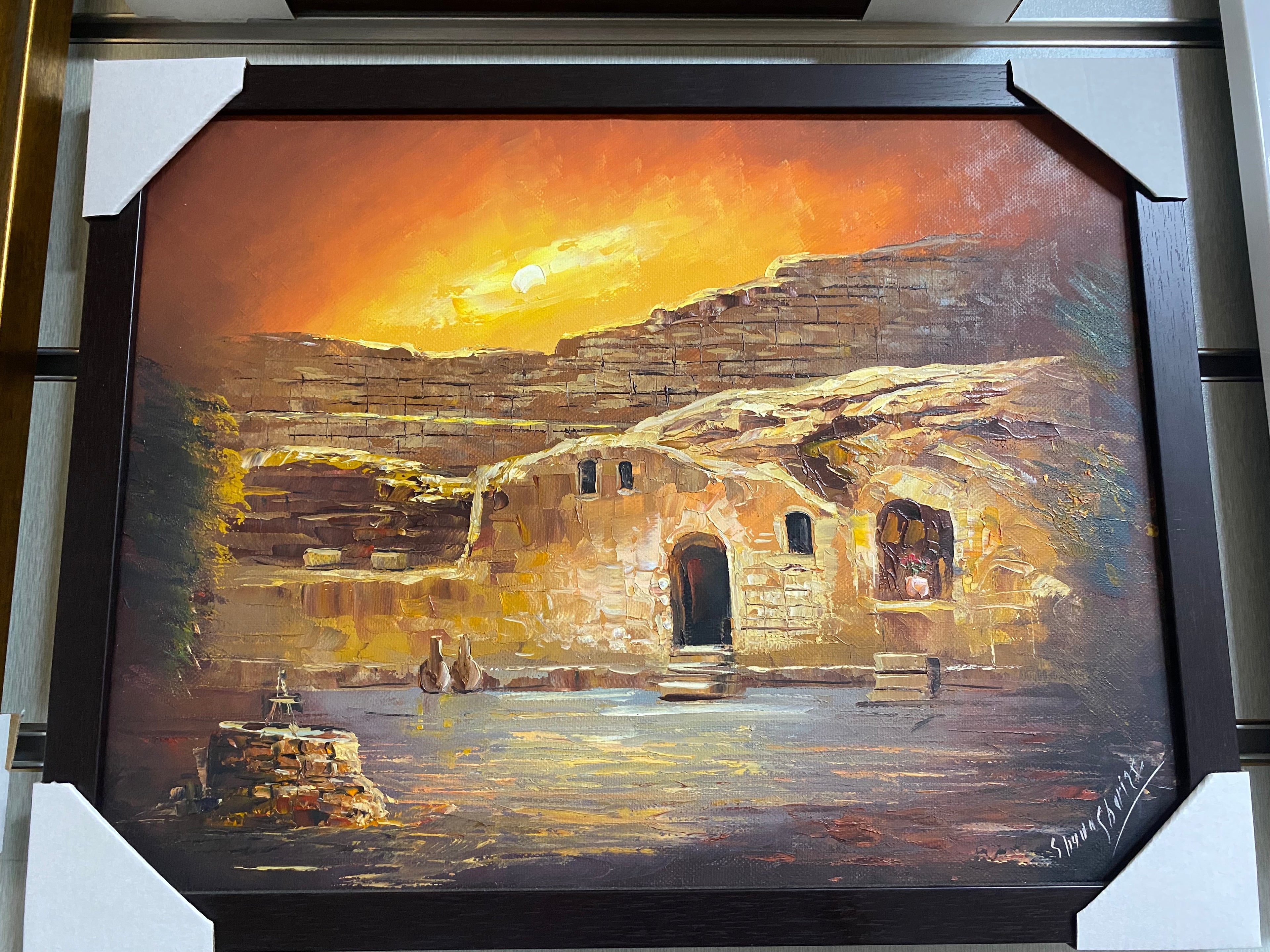 Sunset over the Garden Tomb (30 × 40 cm | 12 × 16 in)