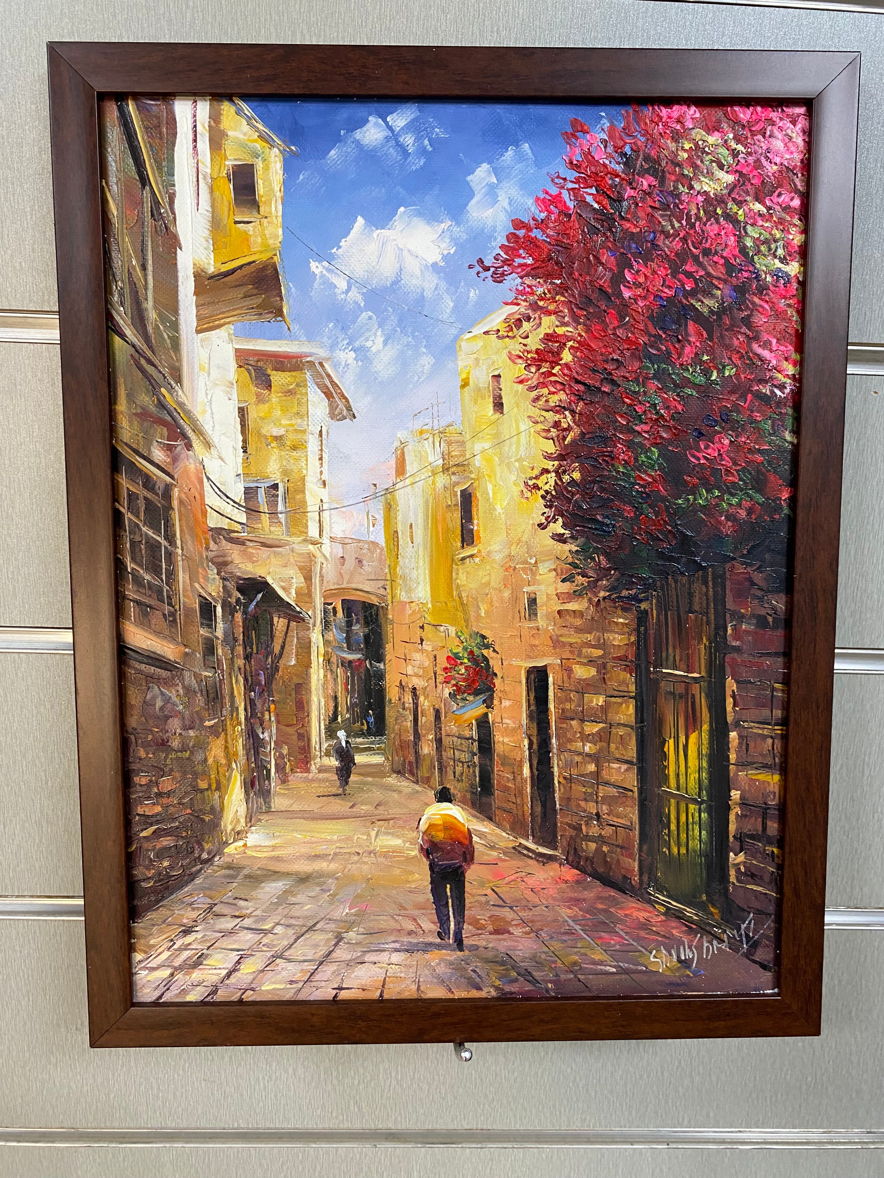 Sunlit Street in Jerusalem (30 × 40 cm | 12 × 16 in)